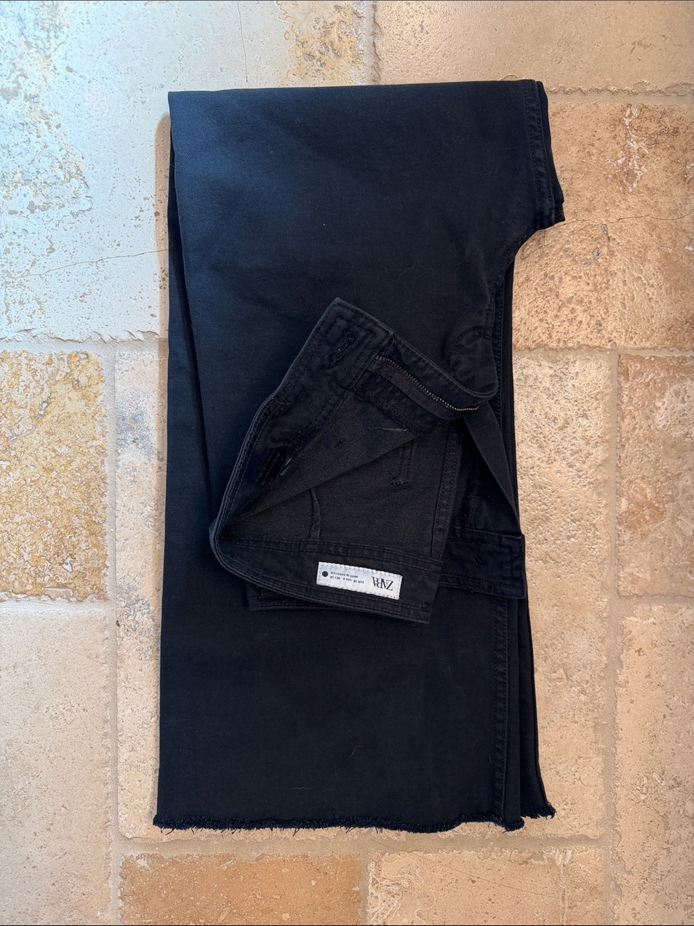 Zara Black Wide-Leg Marine Jeans